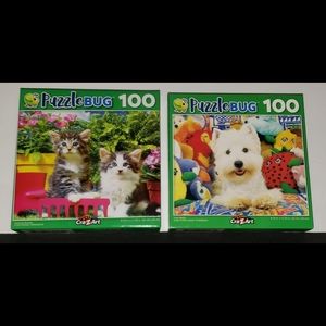 💰💸 NIB 2 PuzzleBug 100 Piece Puzzles